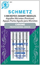 SCHMETZ - Chrome Microtex Sharp Needles - Size 10/70 - 5/Pkg