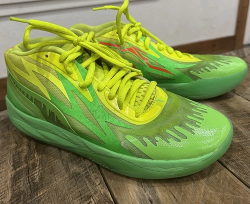 Men's PUMA LaMelo Ball MB2 Nickelodeon Slime Shoes Size 11 In Used Condition