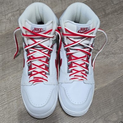 Nike Air Force 2 High-Top Lace-Up Sneakers White/Red/Gray 624006-161.