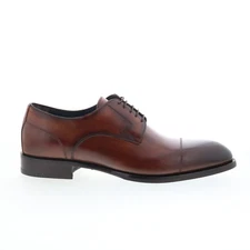 Di Bianco Bergamo Mens Brown Leather Oxfords & Lace Ups Cap Toe Shoes