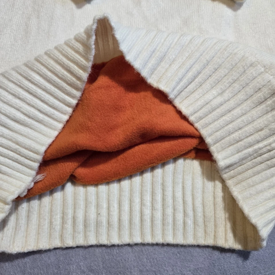 Mujer SM? Vestido Suéter Tejido Crema Nuevo sin Etiquetas Mangas Bordadas Capa Polar Interior Foto 4 de 4