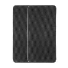 2pcs Car Dashboard Anti-Slip Mat 10.6" x 6" Universal Sticky Dash Grid Pad Black