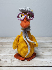 Cute Small Crochet Yellow Goose Handmade Toy Amigurumi 7" Gift Pressent