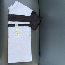 Cat  Jack Boys Striped Olive Black White Cotton Short Sleeve T-Shirt M 8 