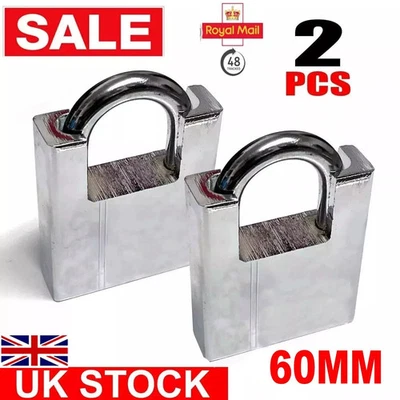 COMET 2x HEAVY DUTY Padlock High Security Lock With 3 Keys Chain Pad Lock 60MM
