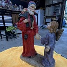 Santa Claus & Angel Figurine Resin Painted 3D Effect Christmas Religious Decor — photo 2