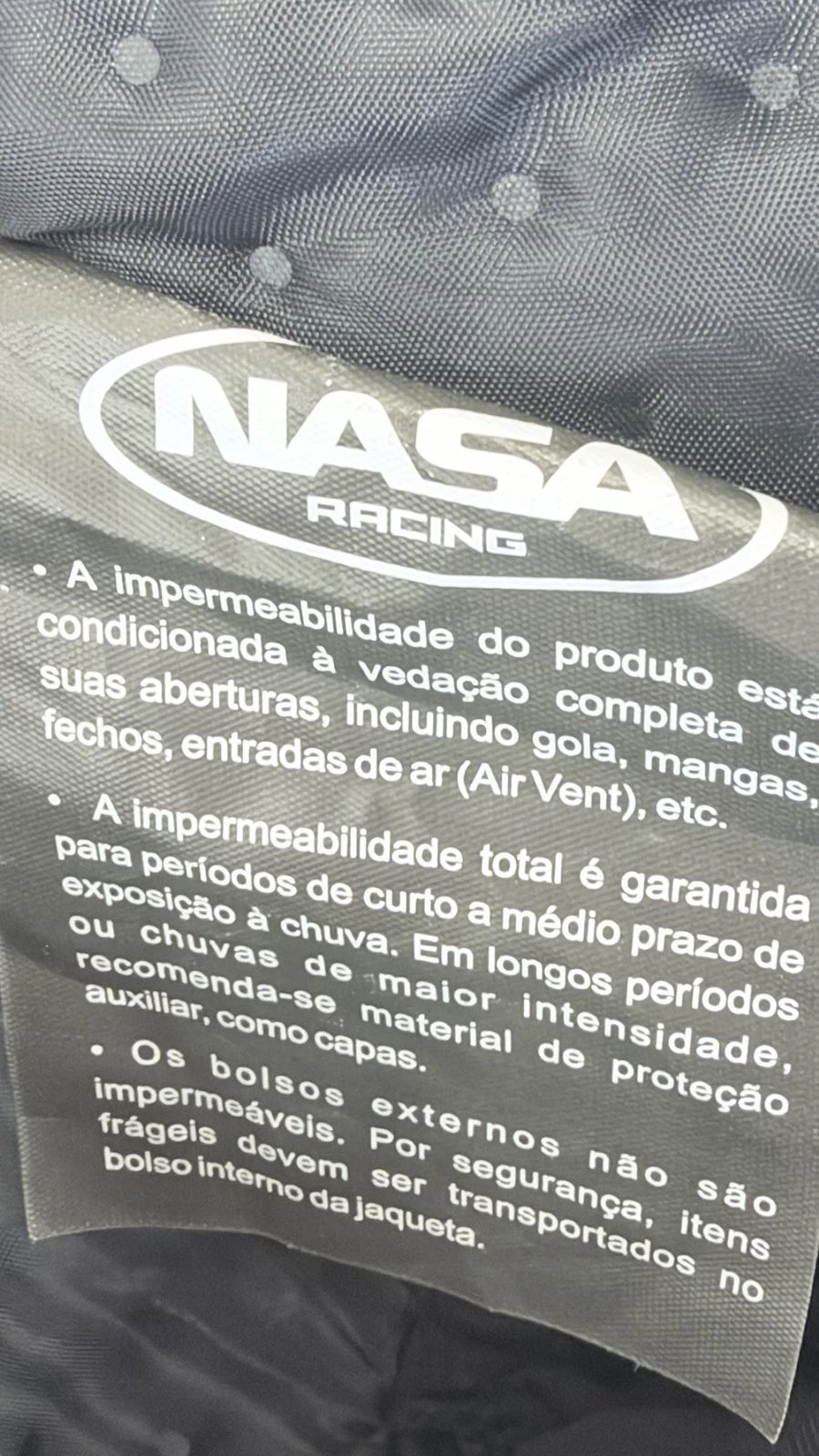 NASA Racing Mens Textile Motorcycle Jacket CE Armor Black Reflective Vented NWT - product detail image 12