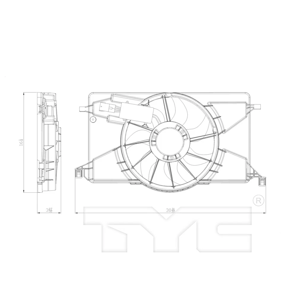 Conjunto de ventilador condensador y radiador doble para Ford Focus 2012-2018 TYC 2012 2013 Foto 3 de 4