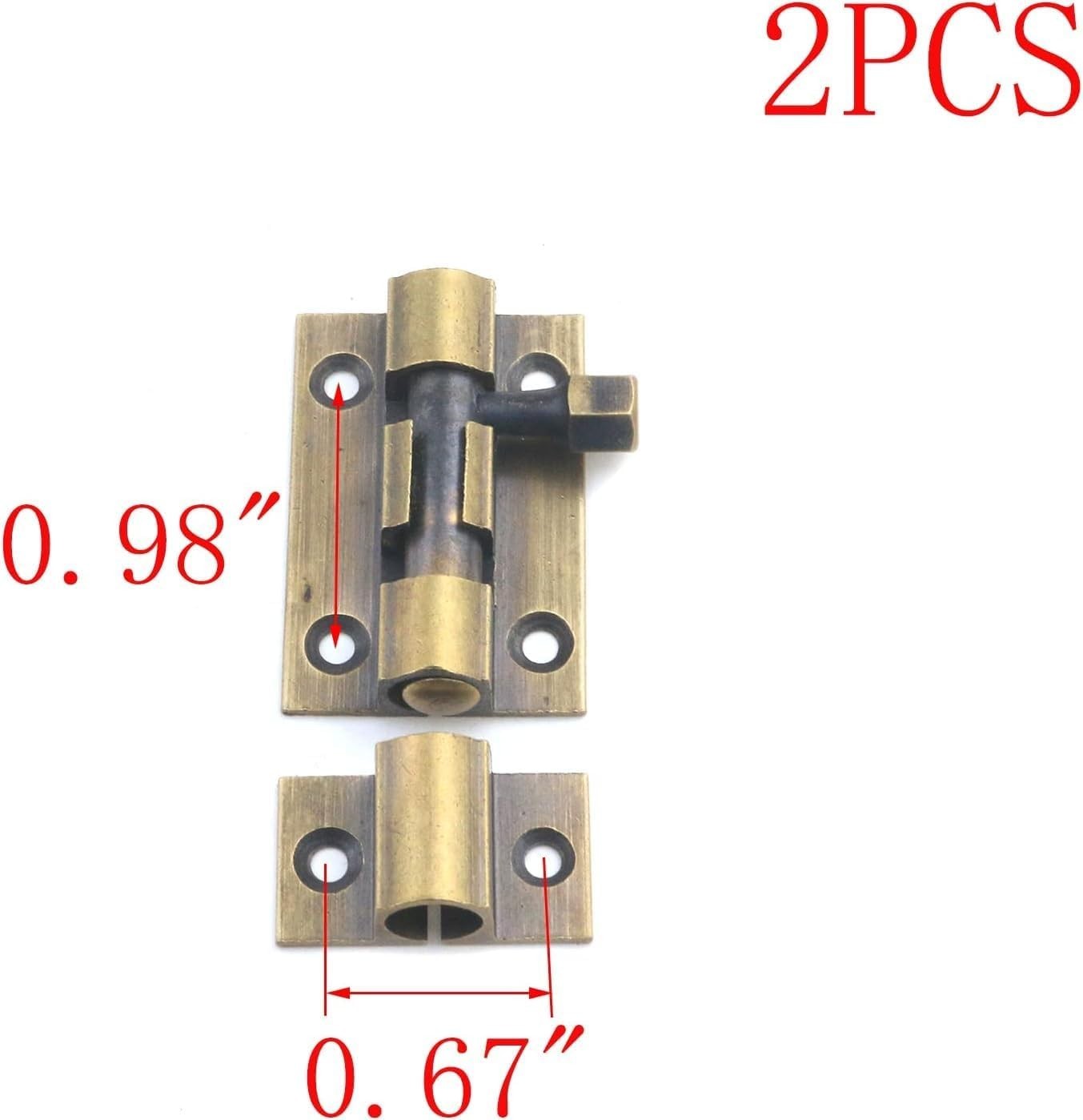 Heavy Duty 1.5 Inch Gate Latch 2 Pack - Brass Sliding Barrel Bolt Lock for Wo...