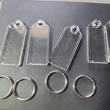 Large Key Tag, Clear without Insert, V-Lock and Split Ring Qty 20 Large Key Tag,