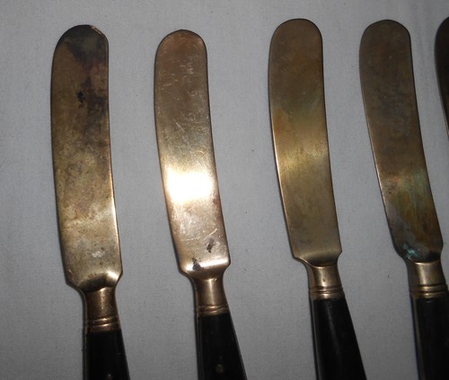 Vintage 22 Pc Lot Siam Brass Bronze Tableware Dinner Knives Spreaders Flatware - Picture 5 of 24