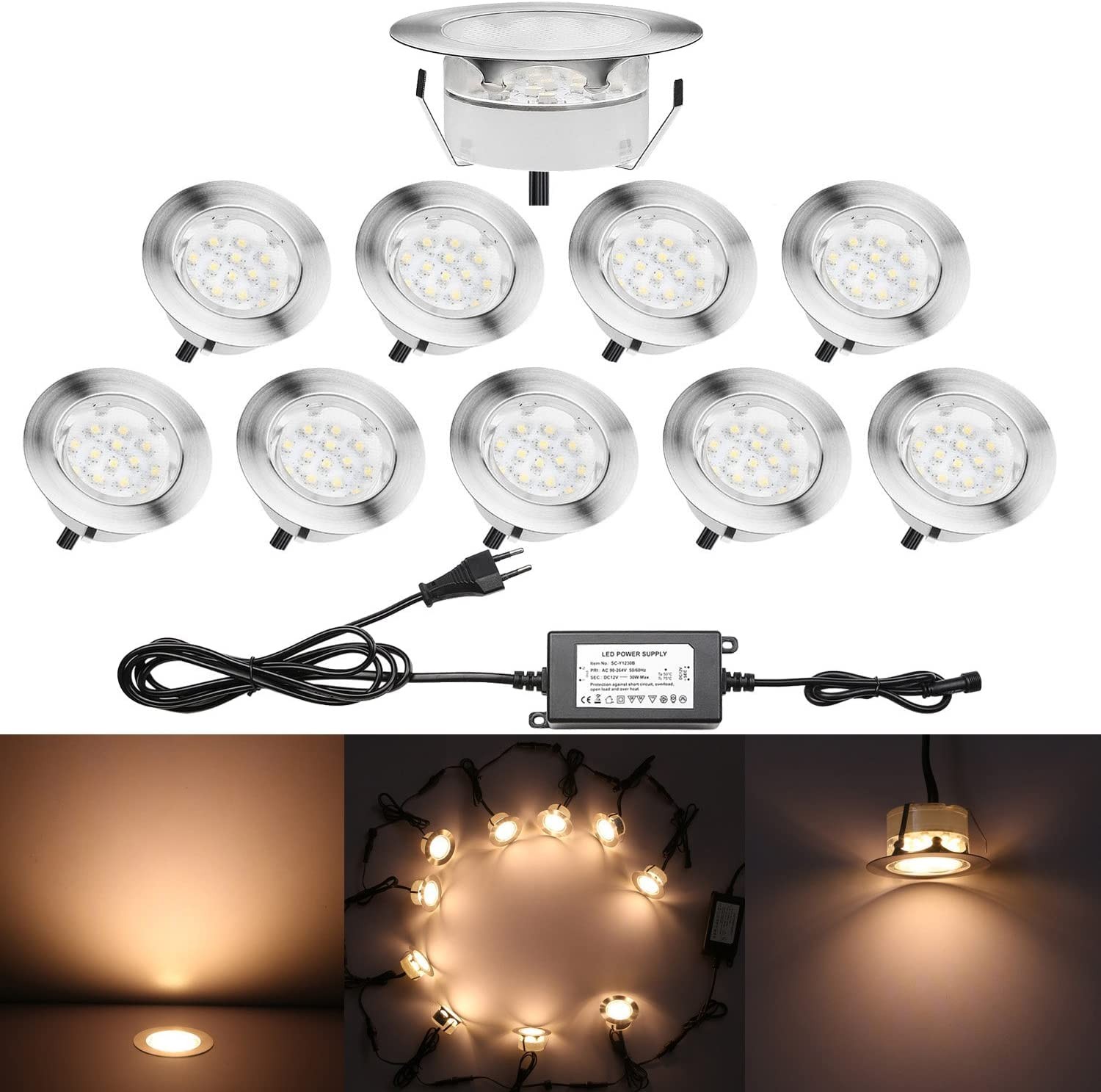 Éclairage pour patio et jardin LED anti-humidité contre l'obscurité extérieure
