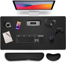4 in 1 Mouse Pad and Keyboard Wrist Rest Set, Large Mouse Pad with Memory Foa...