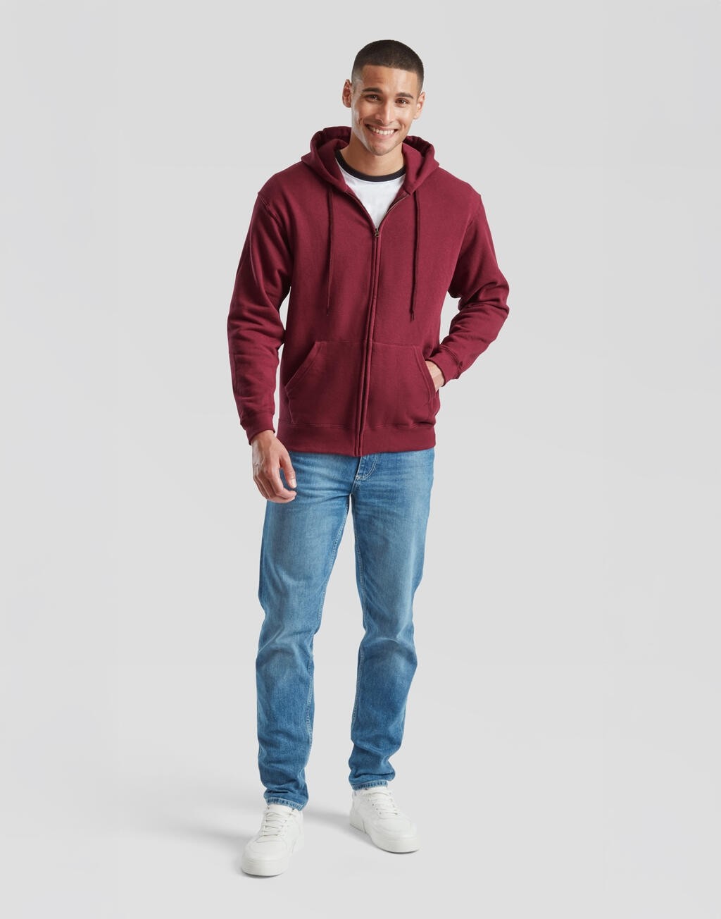 Giacca felpa uomo Fruit of the Loom con cappuccio foto 4