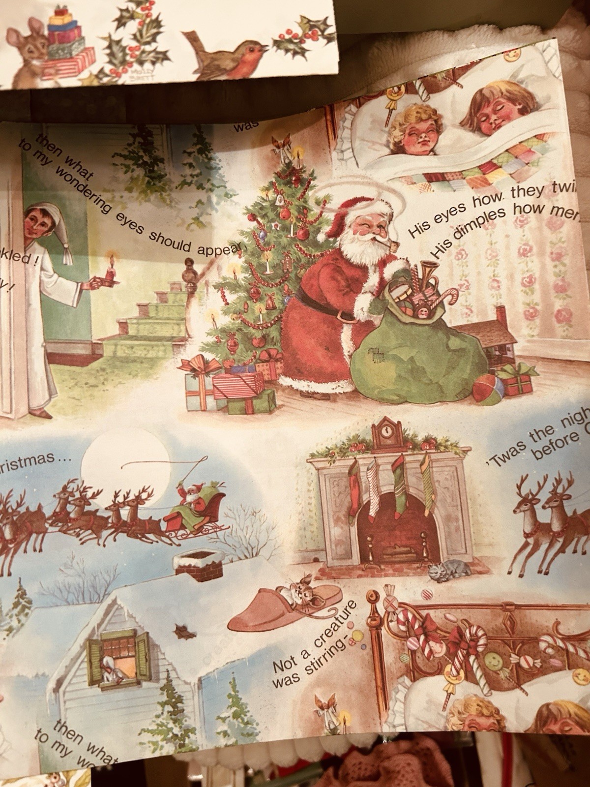 VINTAGE LOT OF CHRISTMAS WRAPPING PAPER 20 LOOSE SHEETS 60’s 70’s Gift Wrap Exc.