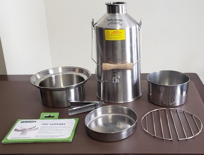 Kelly Kettle Base Camp Kettle 1.5 Liter Stainless Steel w/Accesories