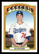 DJ Peters 2021 Topps Heritage #532 Los Angeles Dodgers Rookie RC *029