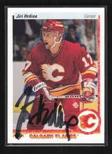 1990-91 Upper Deck #292 Jiri Hrdina Autographed RARE HARD AUTO