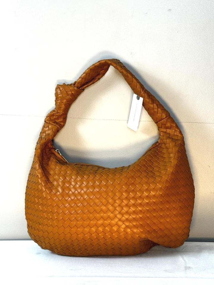 Anthropologie Boho Melie Blanco Tejido Vegano Bolso de Hombro Cartera Bolso Hobo NUEVO CON ETIQUETAS DEFECTUOSO Foto 3 de 4