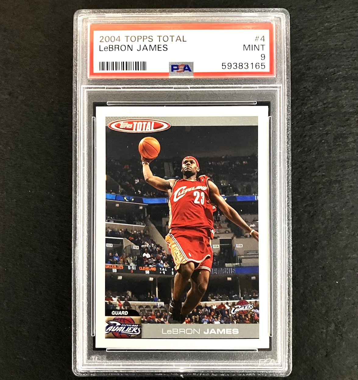 2004 Topps Total - LeBron James #4  ( POP 57 )  MINT  PSA  9 view 2