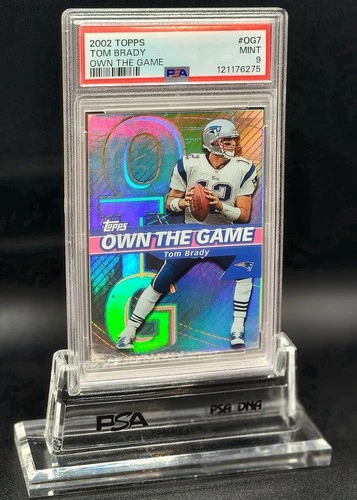 2002 Topps Tom Brady Own The Game First Topps Insert SP #OG7 PSA 9 Mint POP 72