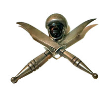 Rzadka broszka Vintage H. Santana Meksyk srebro szterling obsydian wojownik - podpisana