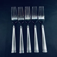 5 Wallace Napoli Frost DINNER FORKS Stainless Flatware Indonesia Fork Set