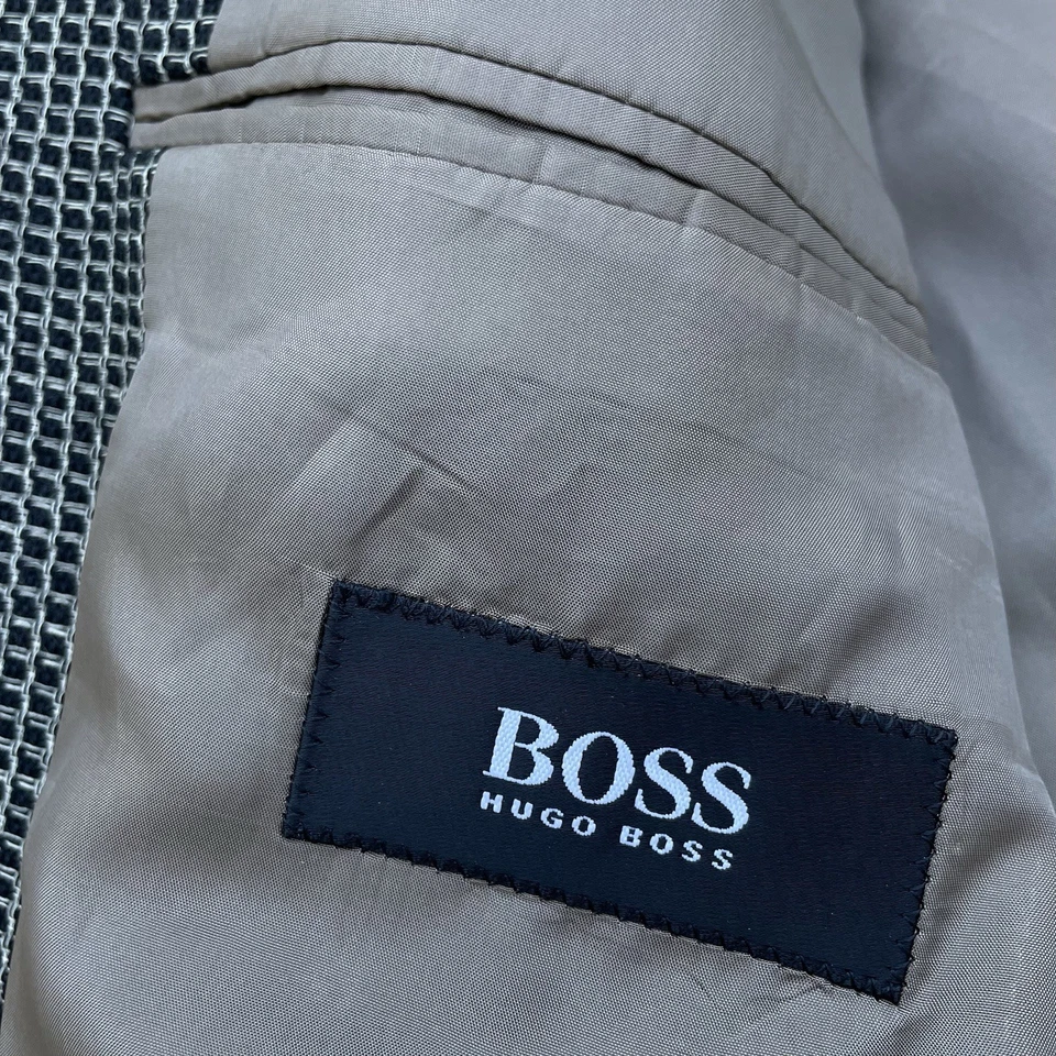 HUGO BOSS Einstein Sports Jacket Men's 40" Gold Black Check Virgin Wool Blazer - Image 3 of 4