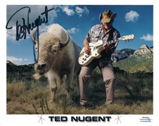 Ted Nugent Signed Autographed White Buffalo 8x10 Photo ACOA