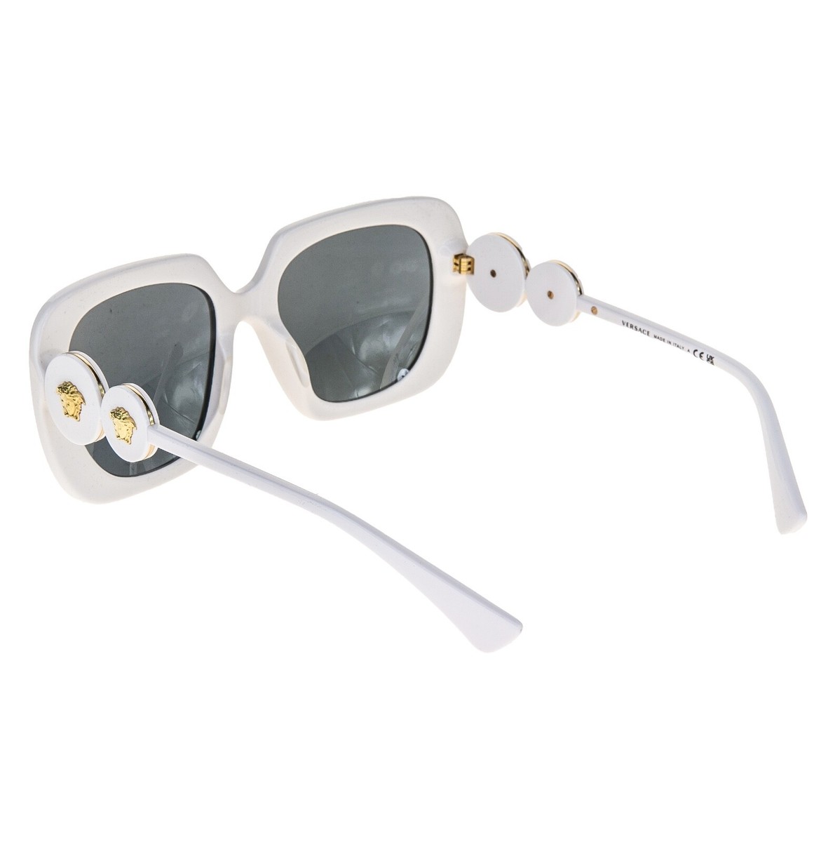 VERSACE Gold Greca Coin Medusa Orange Gold Round Metal Sunglasses