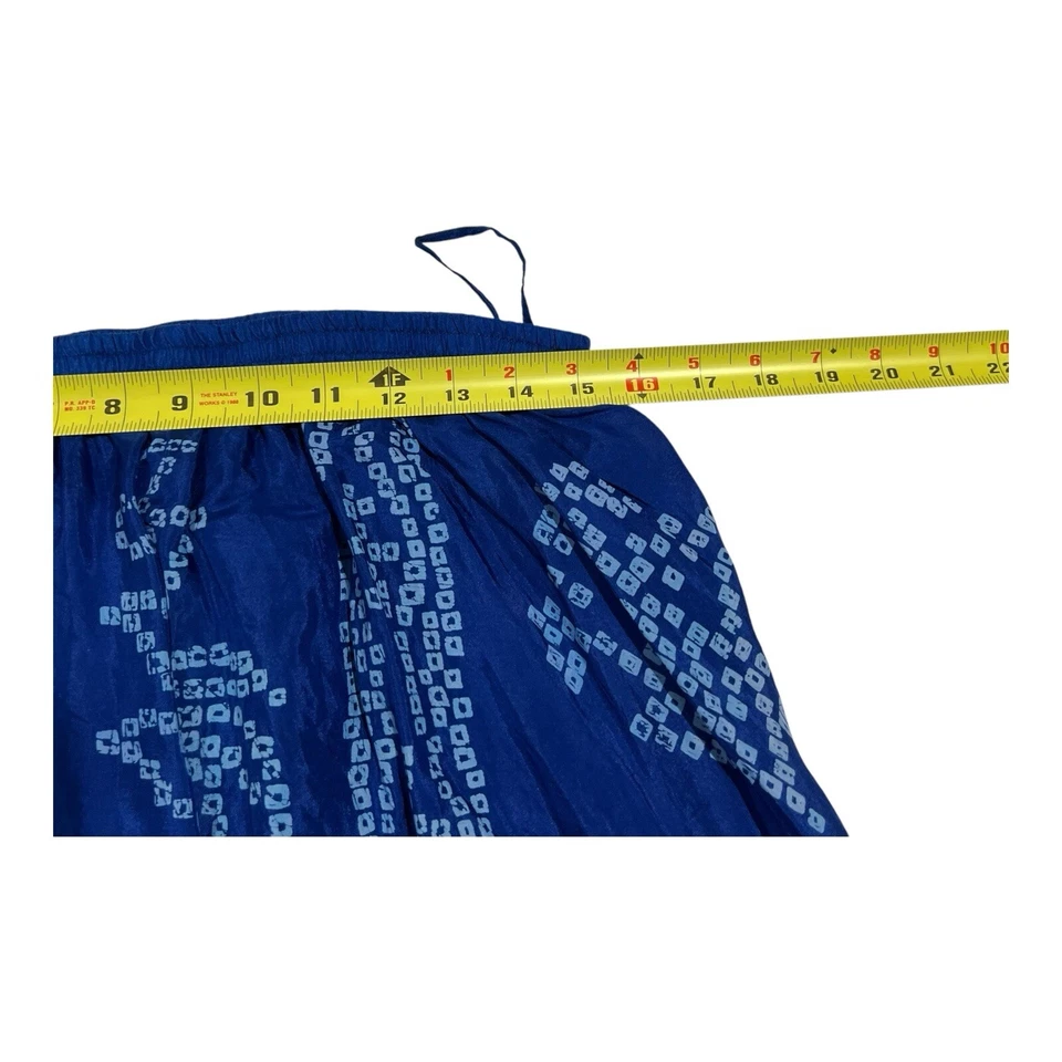 Neiman Marcus Exclusivo Azul y Rojo Floral Midi Largo Ligero 100% Seda Talla L Foto 4 de 4