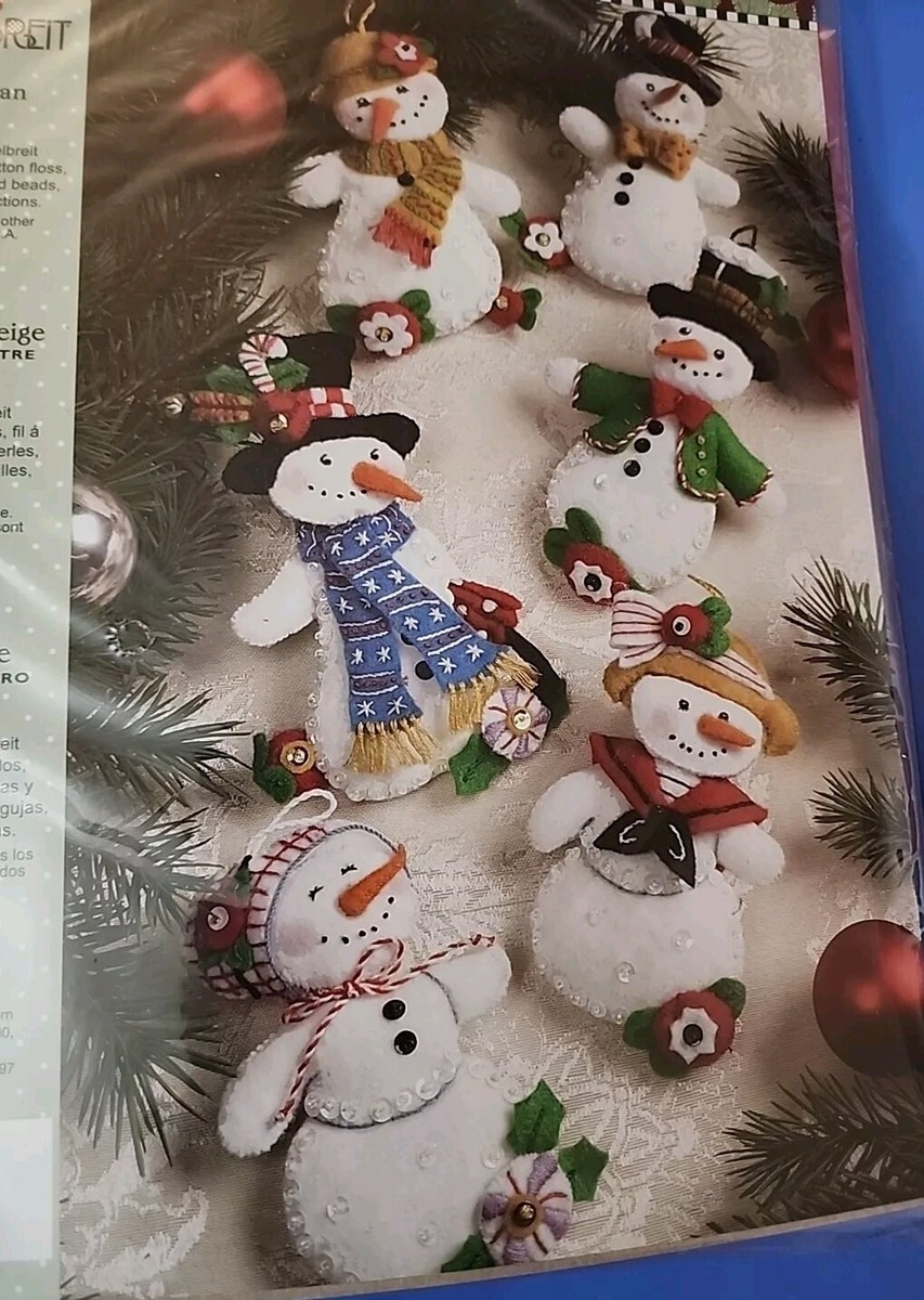 Bucilla, Snowman's Candy Confections, Felt Applique 4 Piece