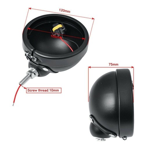 Black 4.5" inch LED Spot Fog Passing Lights w/ 4.5" Housing Bucket for Harley - Picture 3 of 12