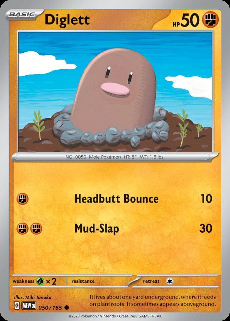 diglett pokemon card Pokemon Diglett (50/210) 151 LP