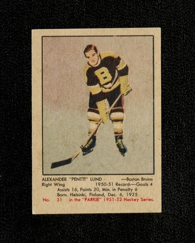 Pentti Lund #31 1951 Parkhurst card