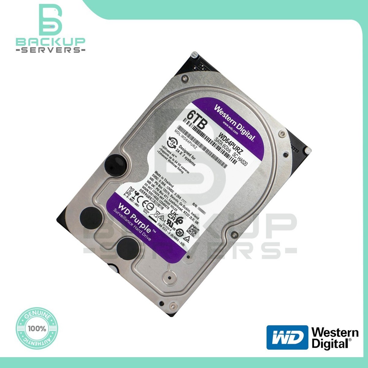 WD64PURZ Western Digital 6TB 6Gbps 5.4K SATA 3.5