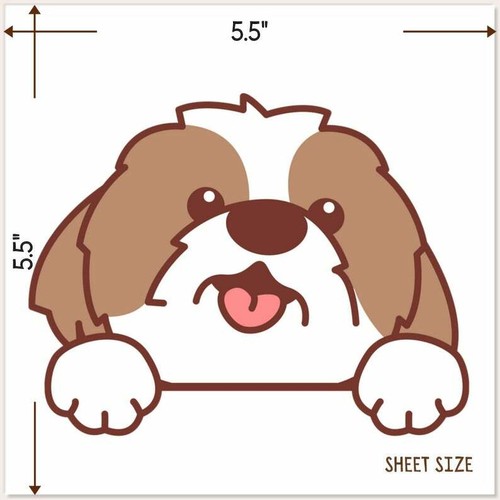 Shih Tzu Car Decal / Peeking Dog Vinyl Bumper Sticker Weather Resistant Outdoor - Picture 7 of 10