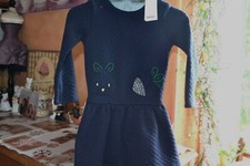 Robe Fille Catimini Taille 14 - Bleu, Blanc, Rose Motif Abstrait, 100% Coton, Neuve Avec étiquettes