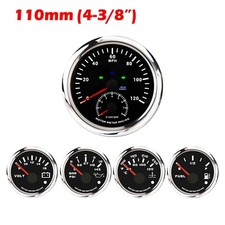 W Pro 5 Gauge Set 110mm Gps Speedometer Tachometer 120 Mph Turn Signal High Beam
