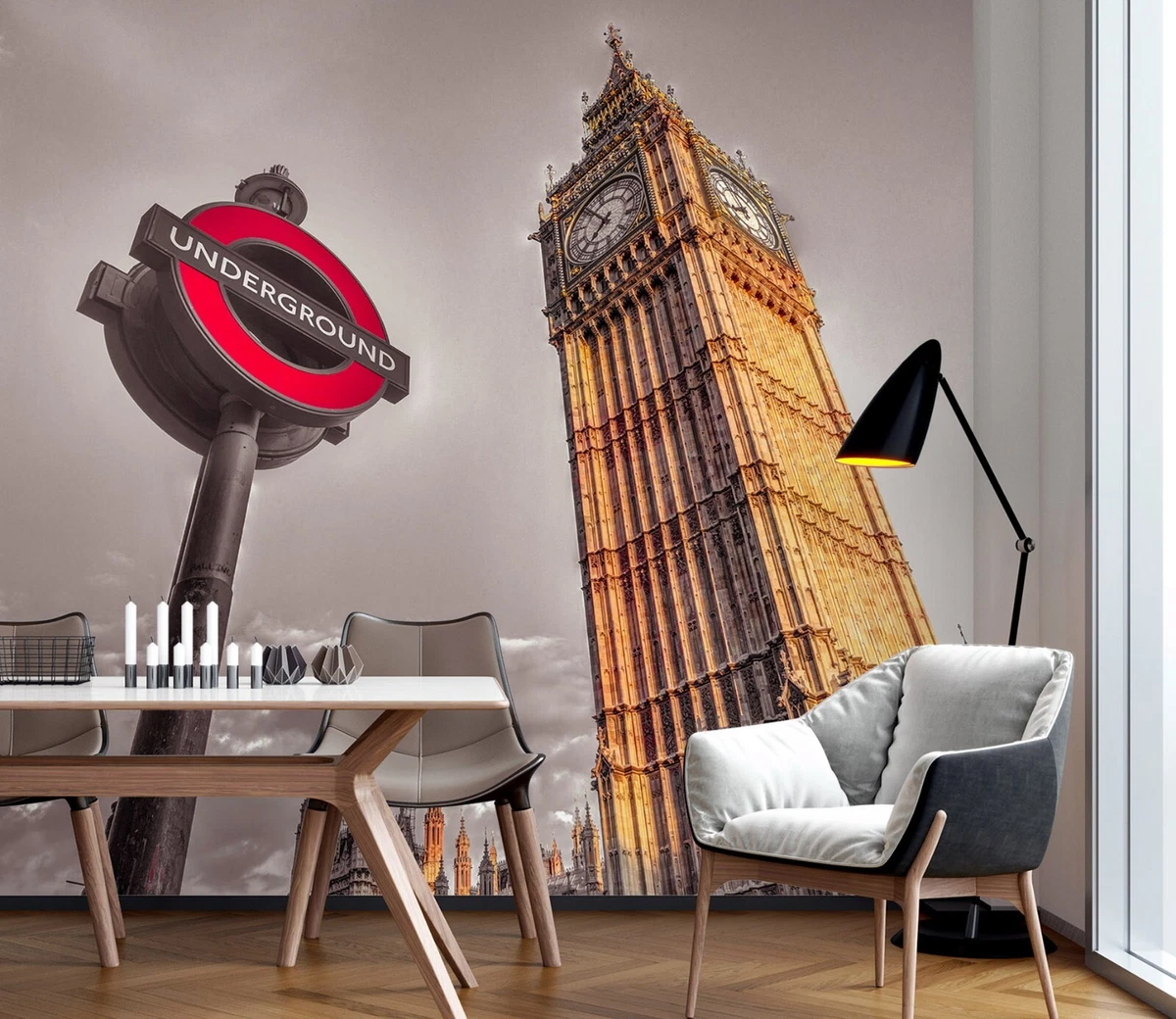 Papier peint Abbaye de Westminster avec Big Ben, London
