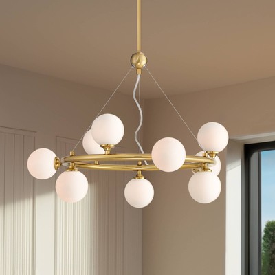 Possini Euro Brianna 23'' Wide Gold 9-Light Ring Chandelier