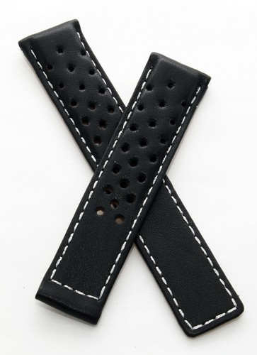 19mm schwarz Sport Leder Uhrenarmband passend für TAG Heuer Carrera Modelle aufgelistet - Bild 30 von 34