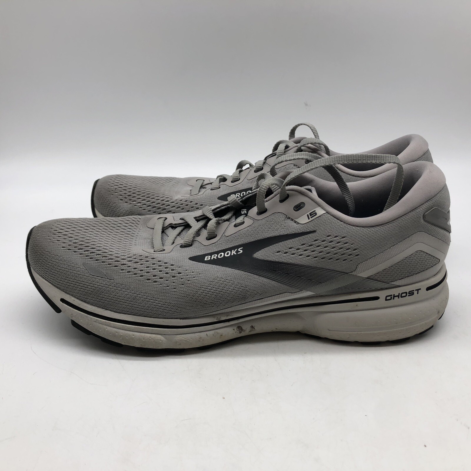 Brooks Ghost 15 Men’s Size 12.5 D Black Running Shoes 1103931D098 NO