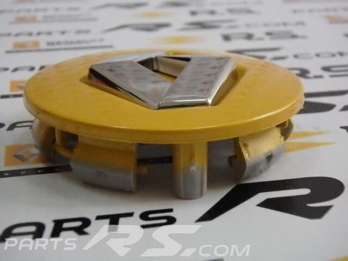 4x New GENUINE Renault Sport CLIO III RS 197 200 Caps center wheel SIRIUS JAUNE - Picture 12 of 18