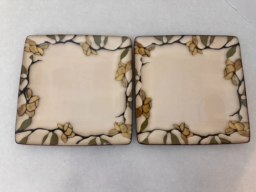 Set of (2) - Emory - 10 3/4" Dinner Square Plates - Gourmet Basics by Mikasa