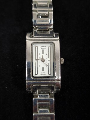 Bijoux Terner Womens Silver Tone Classic Watch Oversized Number Rectangle