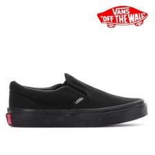 NEW VANS SLIP ON ALL BLACK YOUTH SIZE SALE 100 AUTHENTIC NO BOX VN-000ZBUENR