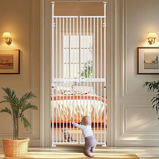 SUNYRISY 75"-96" Extra Tall Cat Gate 29.5-32" Cat Safety Gate, 1.25" Narrow Gap