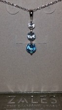 *ELEGANT* ZALES Jewelers Sterling Silver Blue, Baby Blue, & White Topaz Necklace