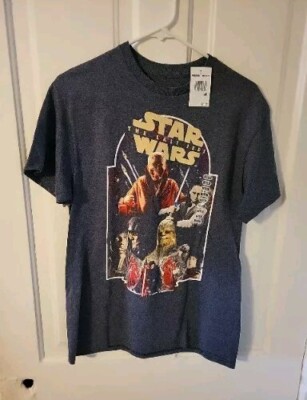 Star Wars The Force Awakens W/Epic Characters Men's M Gray T-Shirt New-Tags
